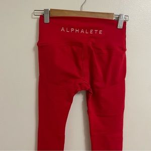 Alphalete women’s red leggings full length high waisted tights size small